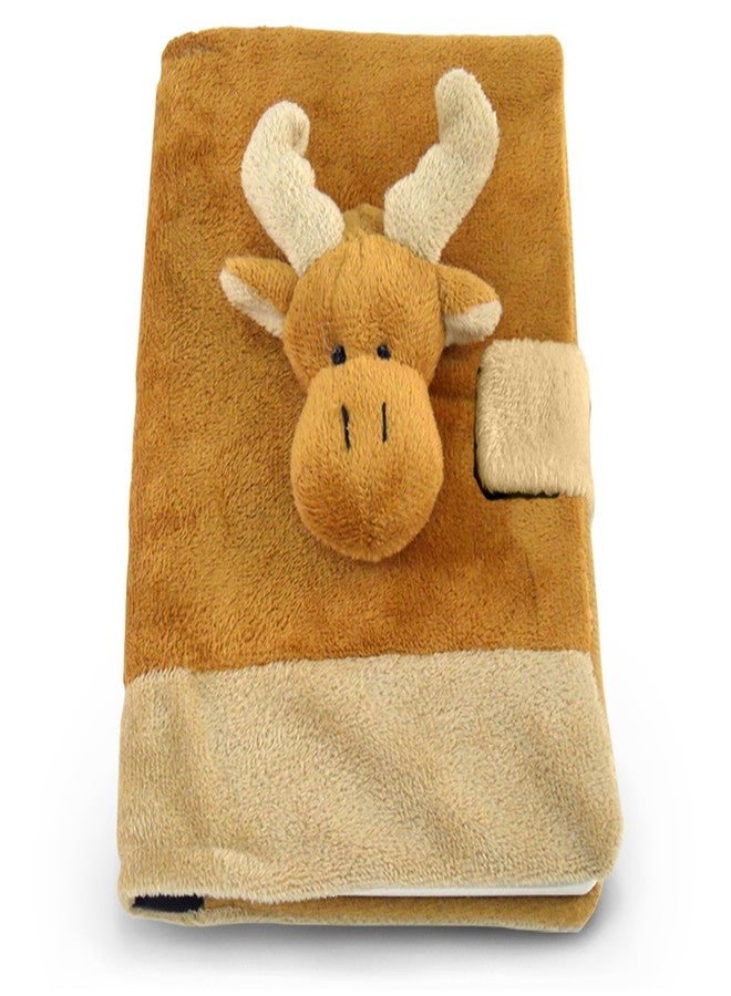 DolliBu Moose Plush Notebook - Brown Wildlife Plush School Journal, Cute Furry Stuffed Animal Toy With 80 Pages Personal Journal For Kids, Adults Office Desk Accessory Writing Pad - 5.75 Inches